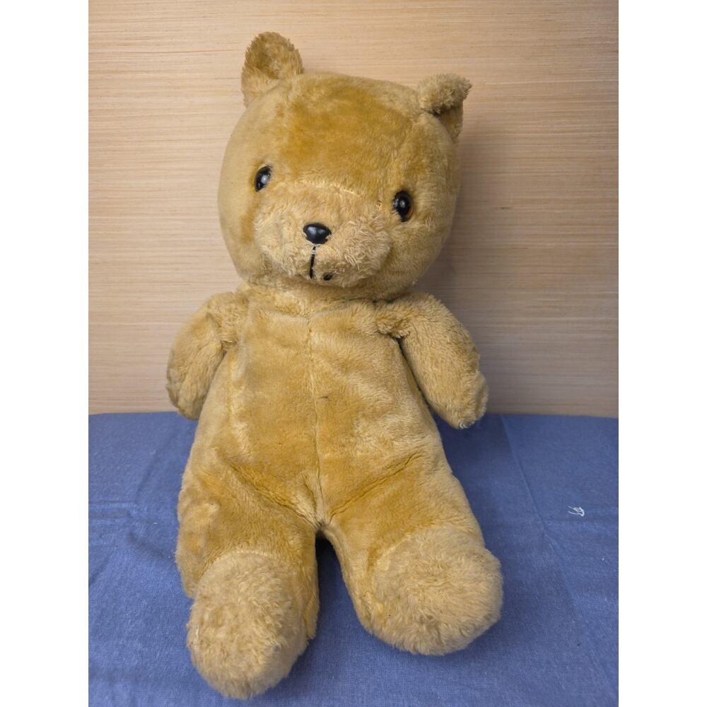 Vintage Honey Gold Plush Teddy Bear Soft Stuffed Animal‎ Toy Collectible